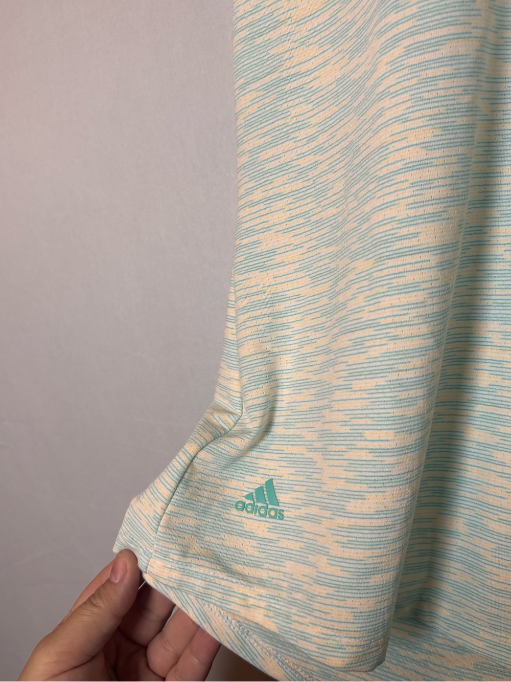 NWT adidas Women’s Mint and Cream Heather Polo Golf Shirt Vented Sz Large - Picture 2 of 6